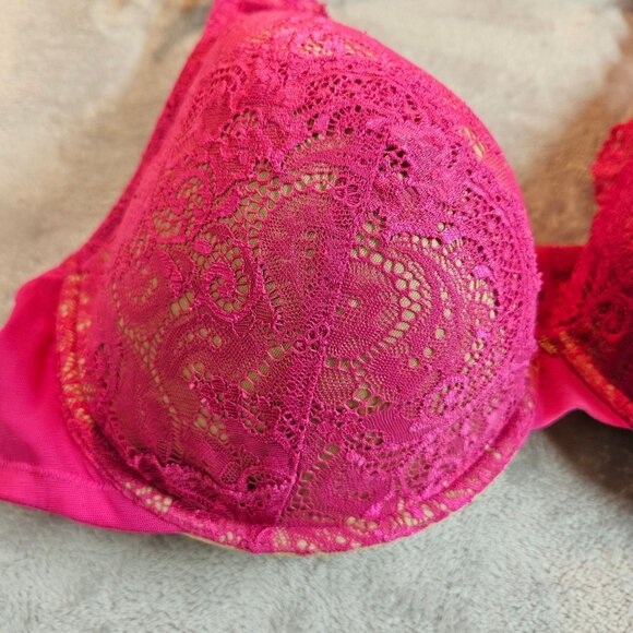 Thirdlove Hot Pink Lace Underwire Bra Full Coverage Womens 44E Sexy Feminine - Picture 3 of 16